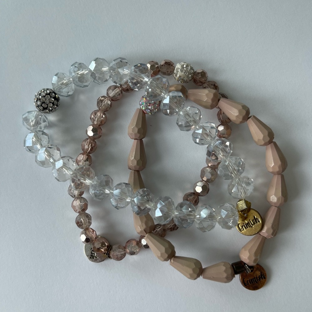 Erimish bracelet 3 stack light dusty pink